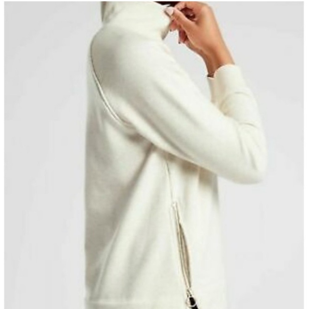 Athleta Cozy Karma Side Zip Plush Funnel Mock Neck Turtleneck Ribbed Sweatshirt - Picture 10 of 12
